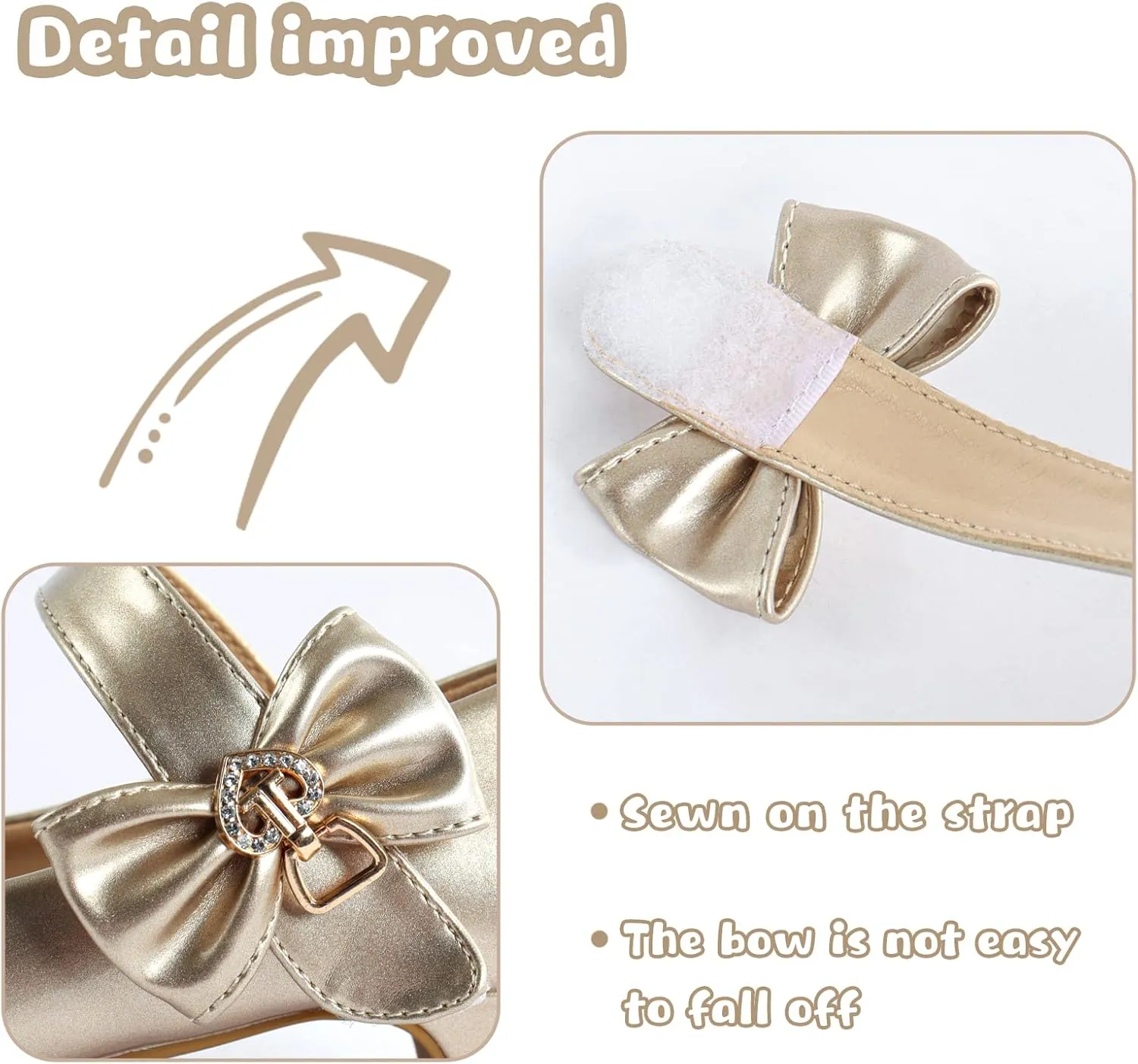 ADAMUMU Girls Low Heel Shoes PU Dress Shoes for Wedding(Little Big Kids)