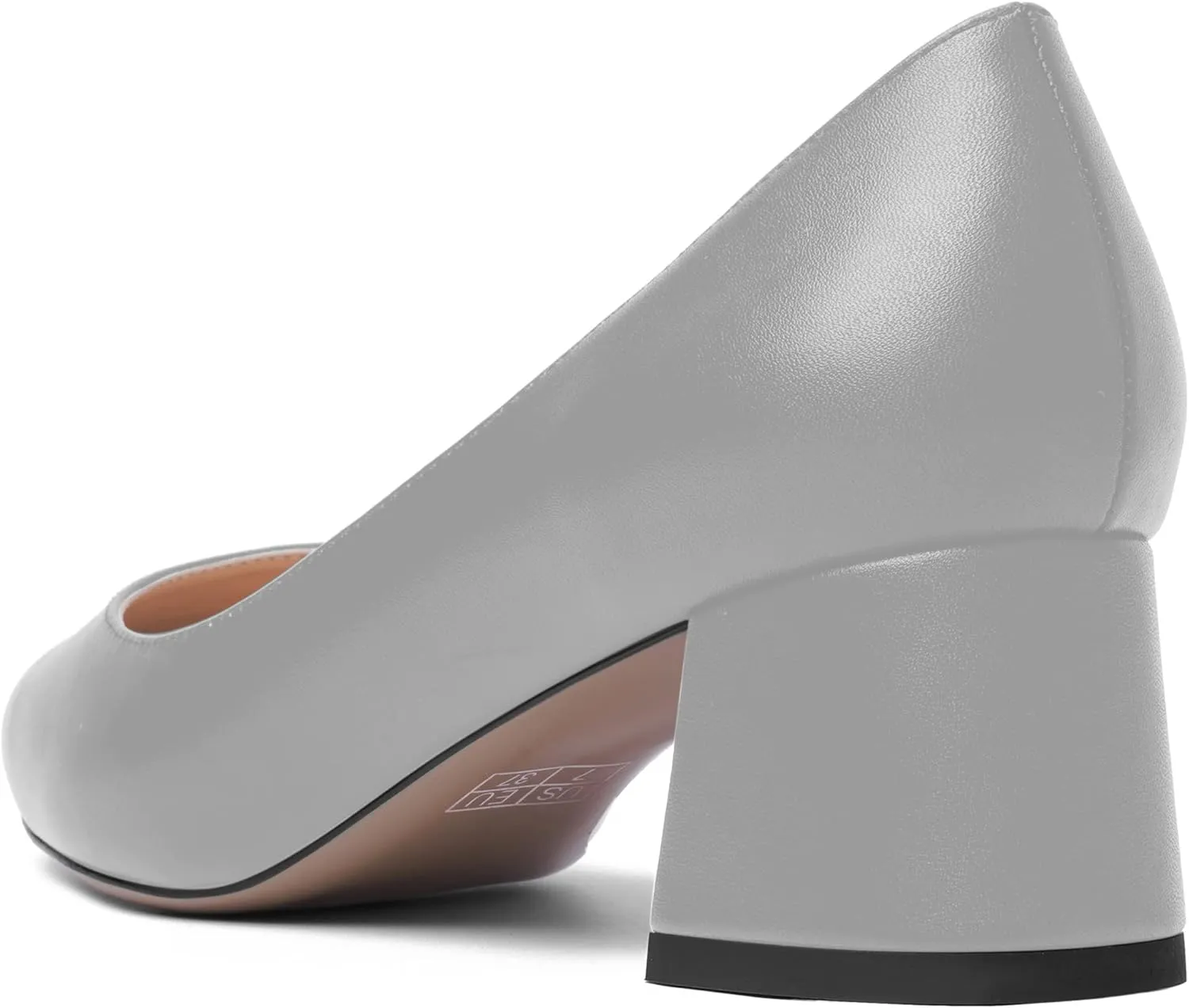 AMBELIGHT Womens Pointed Toe Casual Block Office Matte Slip On Chunky Low Heel Pumps Shoes 2 Inch