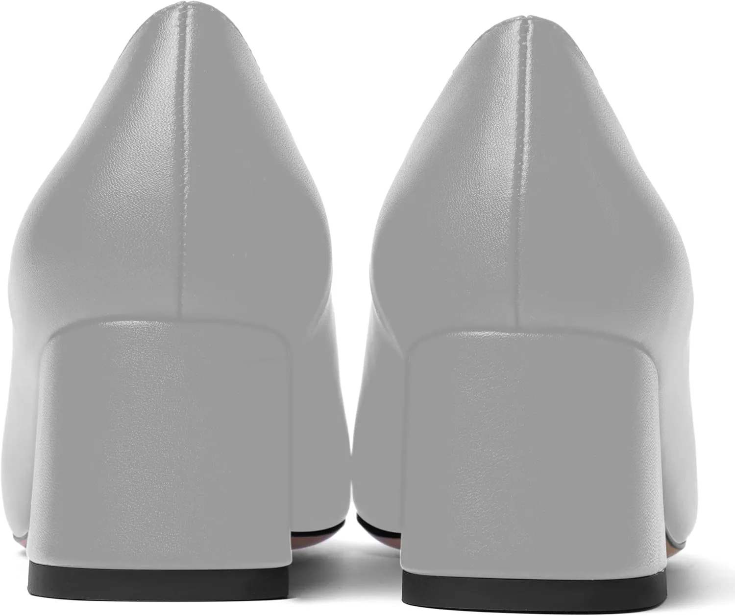 AMBELIGHT Womens Pointed Toe Casual Block Office Matte Slip On Chunky Low Heel Pumps Shoes 2 Inch