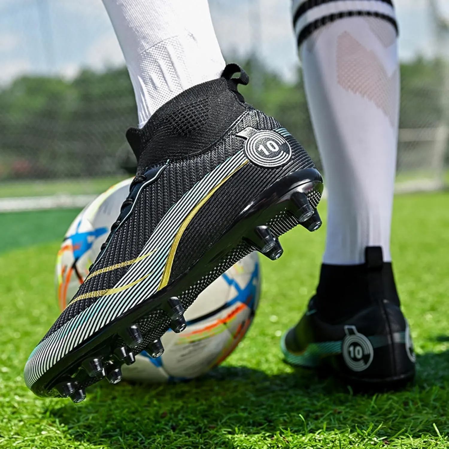AMZ BSHIDA Soccer Cleats for Mens Turf Soccer Shoes Indoor Football Training Sneaker Size 6.5-11.5