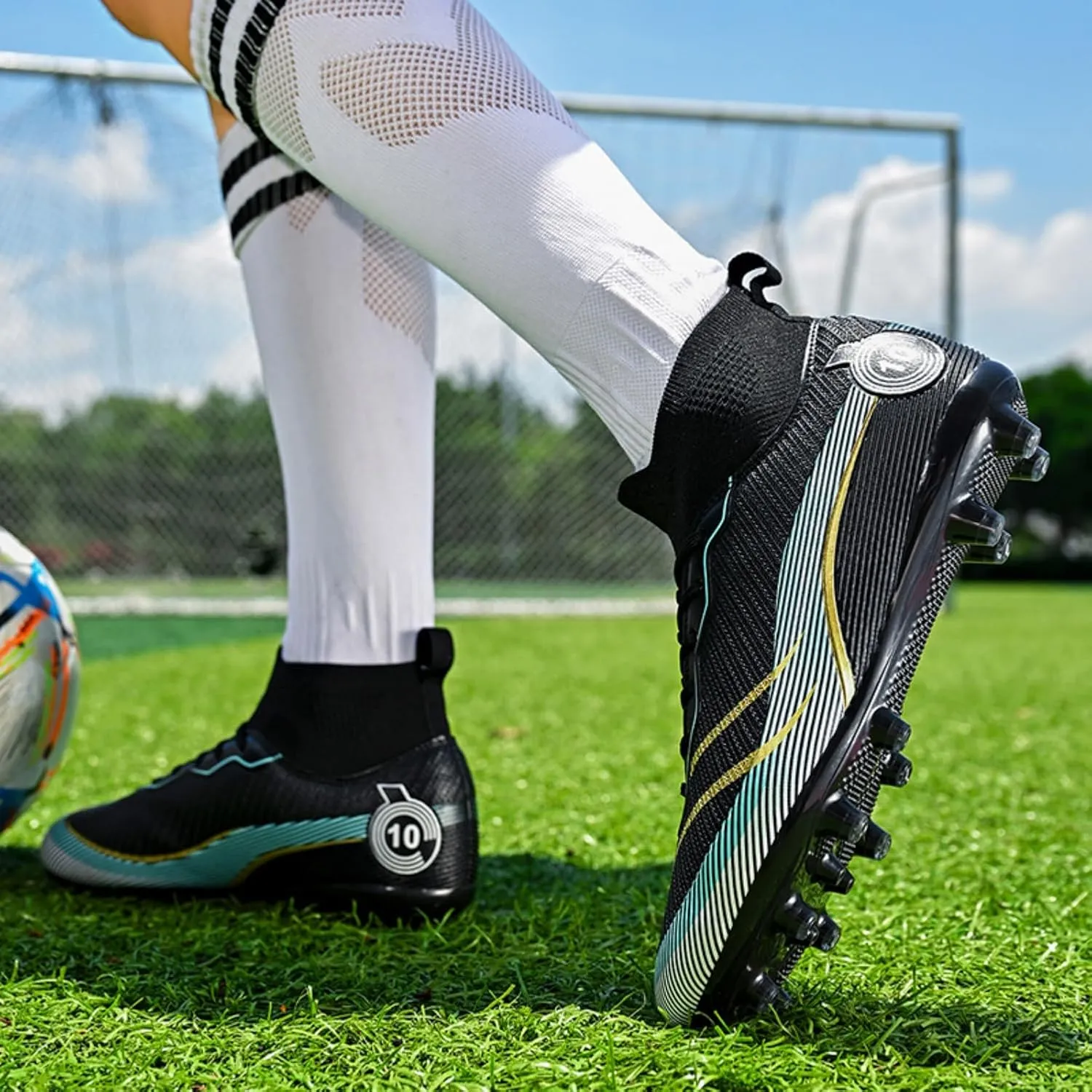AMZ BSHIDA Soccer Cleats for Mens Turf Soccer Shoes Indoor Football Training Sneaker Size 6.5-11.5