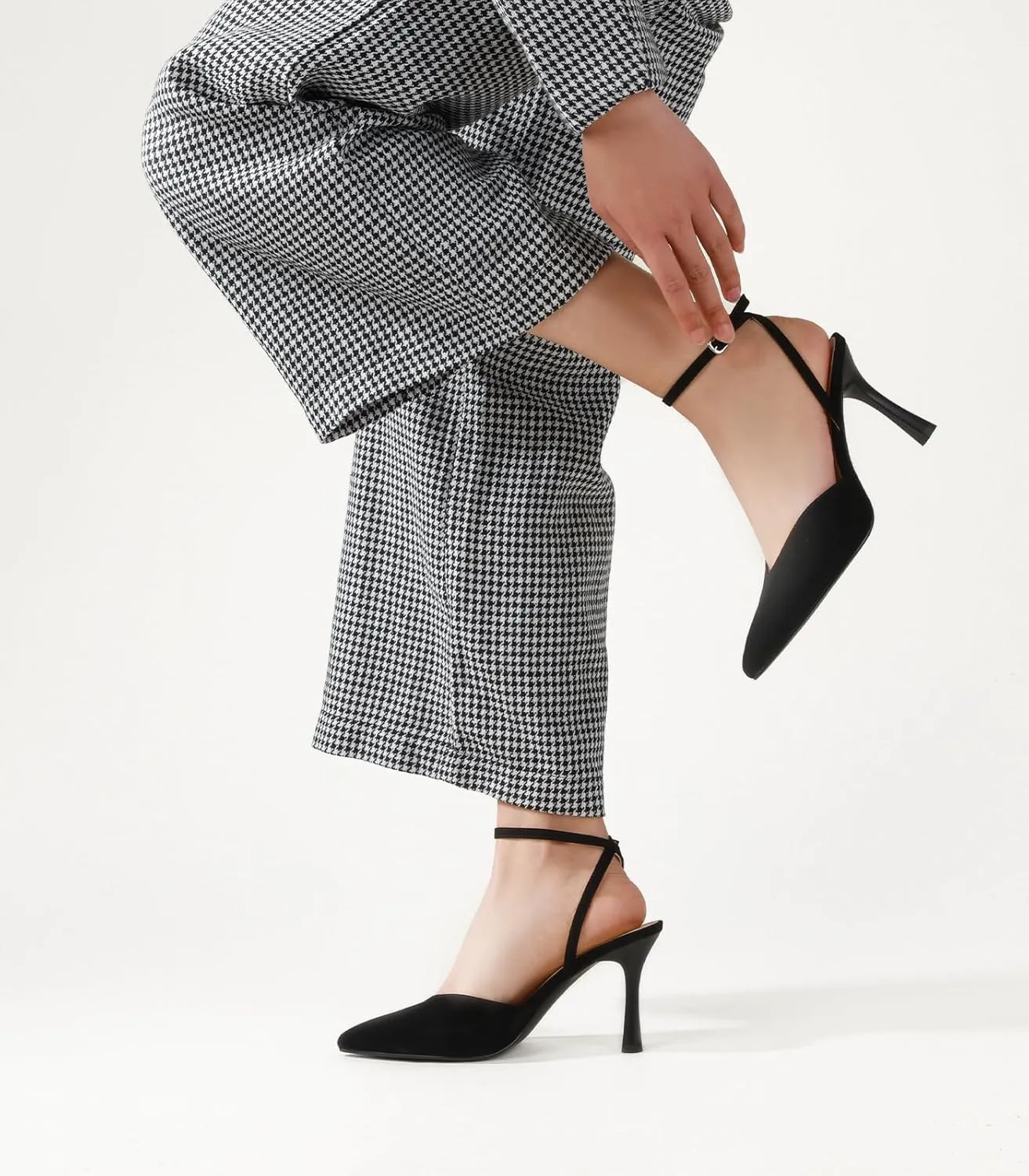 Ankis Slingback Heels for Women Closed Toe Women's Pumps Kitten Heel Wedding Party Casual Dress Shoes