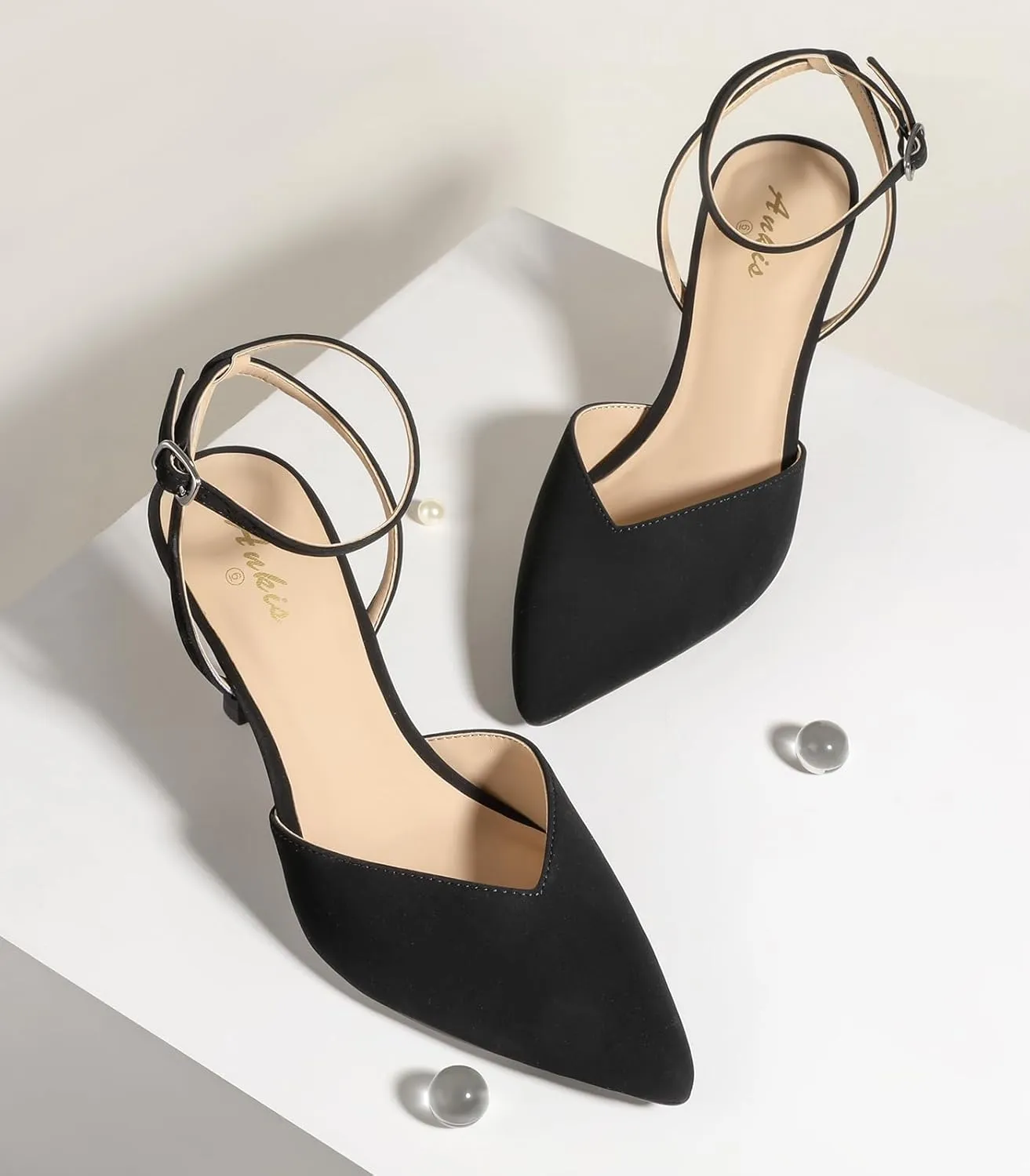 Ankis Slingback Heels for Women Closed Toe Women's Pumps Kitten Heel Wedding Party Casual Dress Shoes