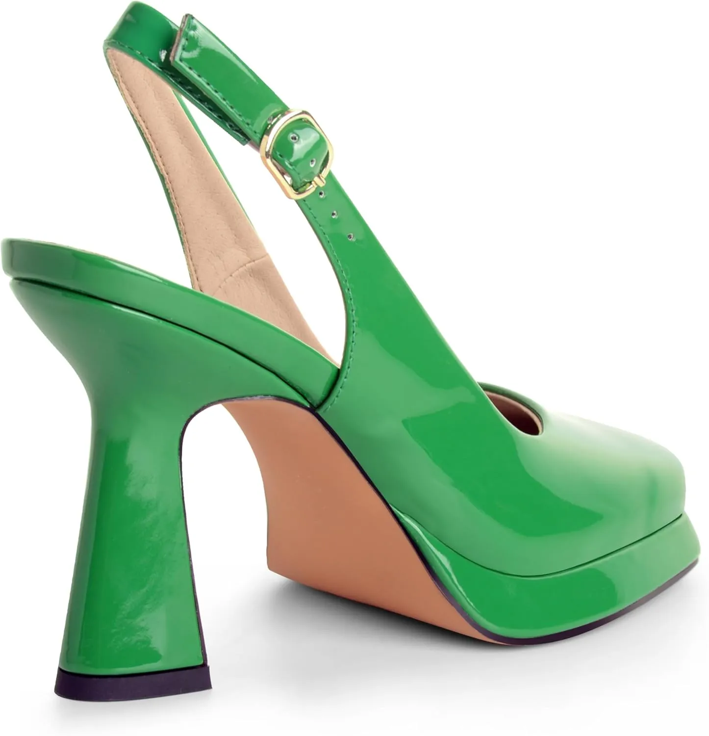 ANN CREEK Women's Platform Slingback High Heels Ladies Square Toe Pump Shoes