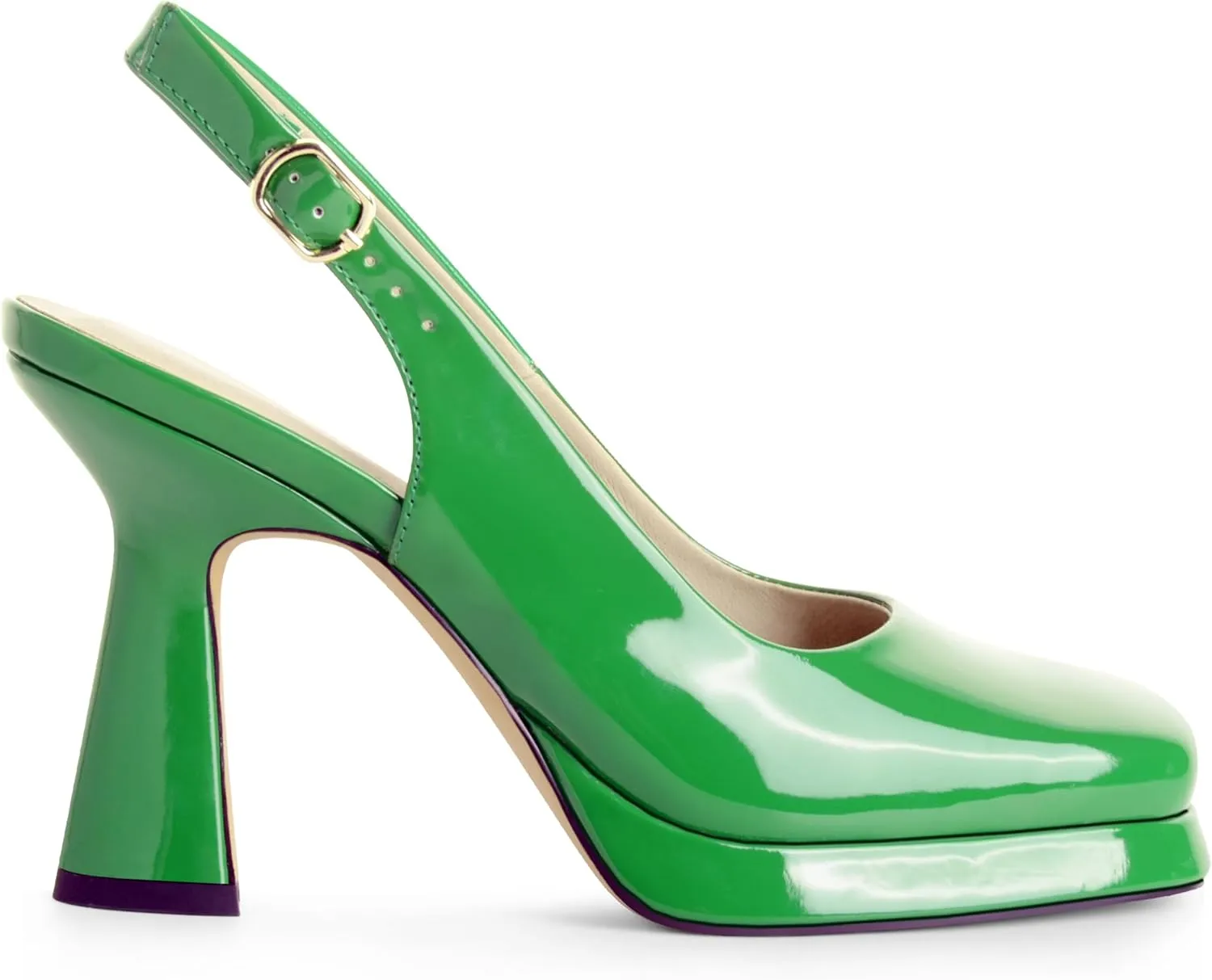 ANN CREEK Women's Platform Slingback High Heels Ladies Square Toe Pump Shoes