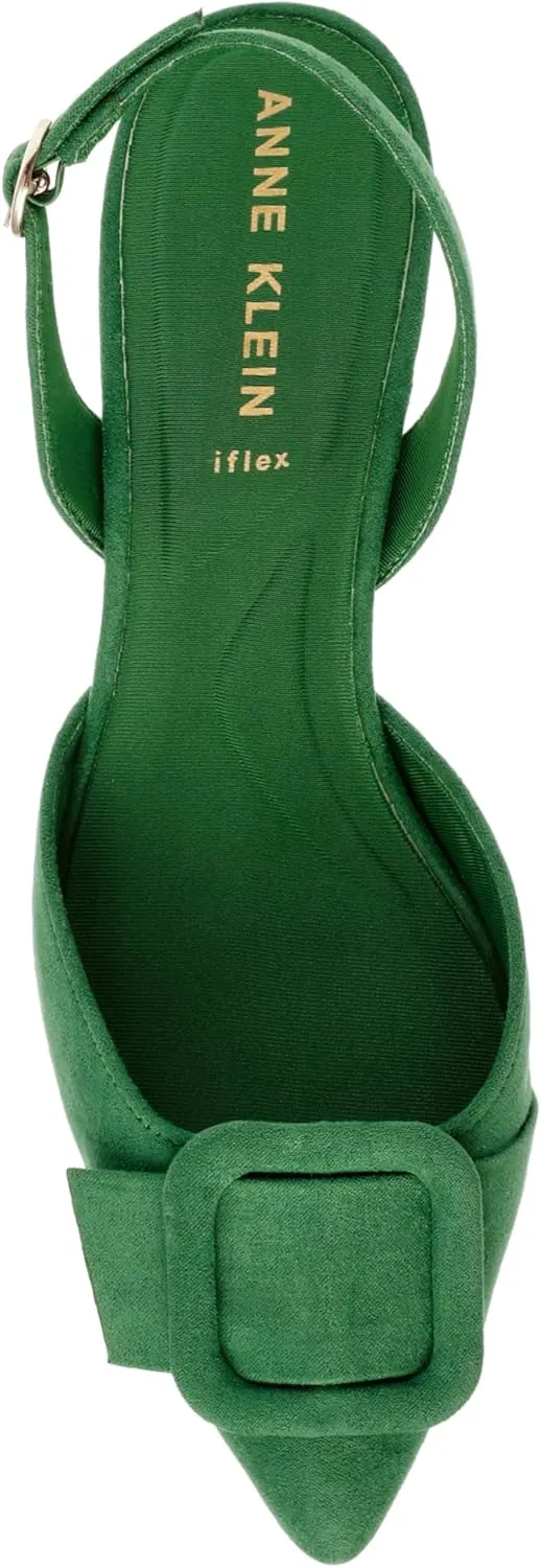 Anne Klein Womens IVA Faux Suede Slingback Pumps