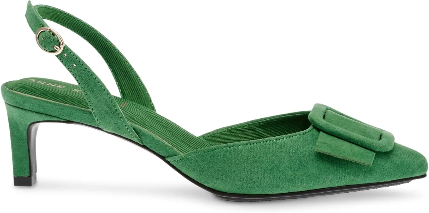 Anne Klein Womens IVA Faux Suede Slingback Pumps