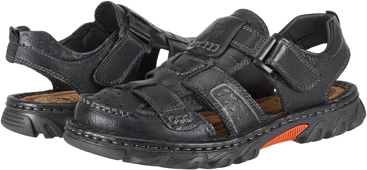 CAMEL CROWN Men's Leather Sandals Closed toe Fishermen Sandal Comfortable for Hiking Beach Walking Summer Shoes Size7-12