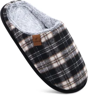 COFACE Unisex Mens Womens Cozy Memory Foam Scuff Slippers Casual Slip On Warm House Shoes Indoor/Outdoor Sandal Slippers With Arch Support Rubber Sole Size 4-15