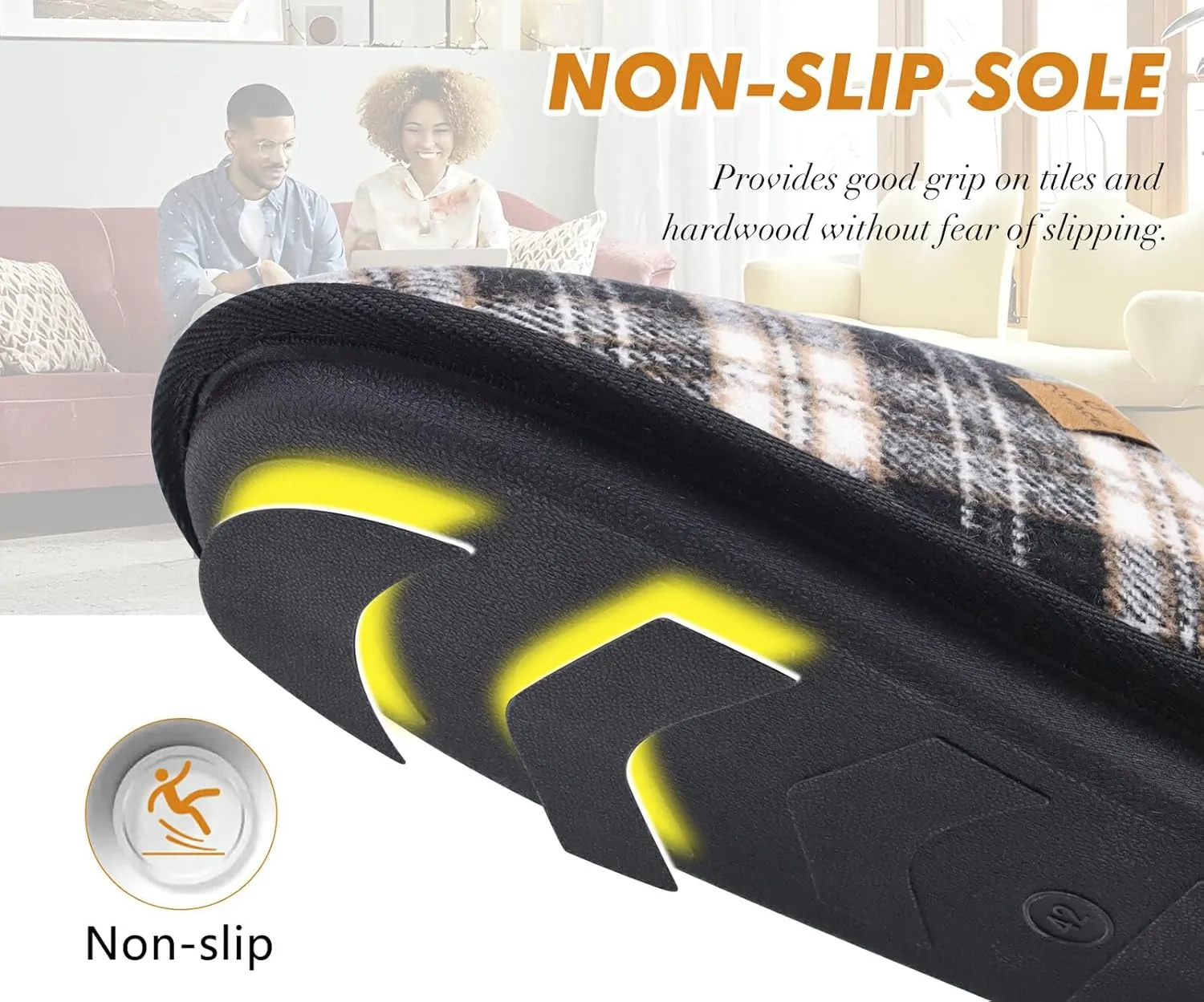 COFACE Unisex Mens Womens Cozy Memory Foam Scuff Slippers Casual Slip On Warm House Shoes Indoor/Outdoor Sandal Slippers With Arch Support Rubber Sole Size 4-15