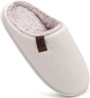 COFACE Unisex Mens Womens Cozy Memory Foam Scuff Slippers Casual Slip On Warm House Shoes Indoor/Outdoor Sandal Slippers With Arch Support Rubber Sole Size 4-15