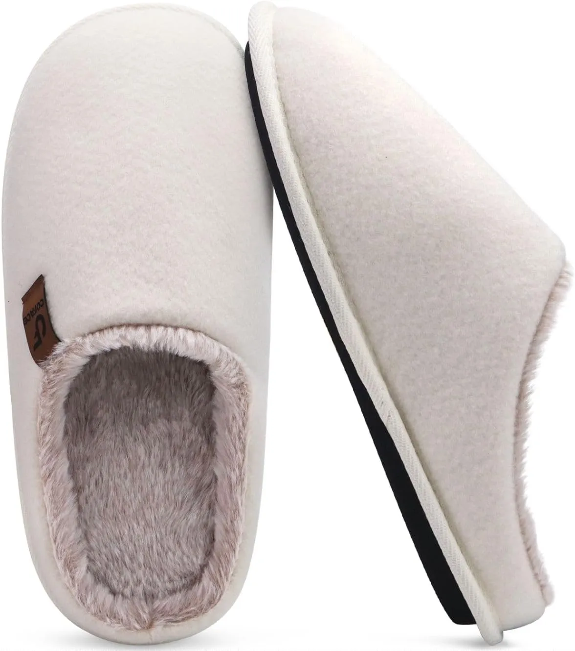 COFACE Unisex Mens Womens Cozy Memory Foam Scuff Slippers Casual Slip On Warm House Shoes Indoor/Outdoor Sandal Slippers With Arch Support Rubber Sole Size 4-15