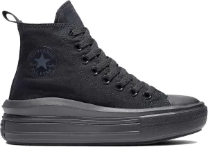 Converse Chuck Taylor All Star Move Platform Canvas (Big Kid) Sneaker, Black/Black/Dk Smoke Grey, 5 US Unisex
