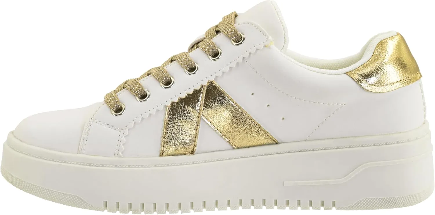 Corkys Footwear Hey Girl Tailgate Sneakers - A Trendy Lace-Up Sneaker with A V Stripe On The Side, Scalloped Eyelets, and Cushioned Lift for Chic Comfort