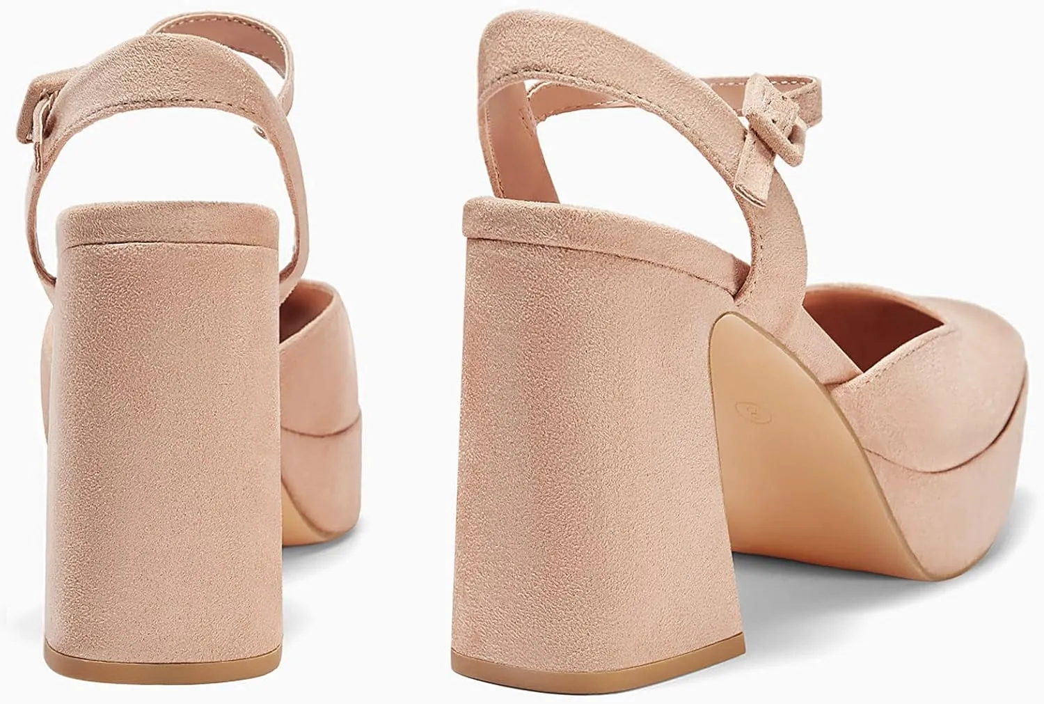 Coutgo Women's Chunky Platform High Heels Closed Toe Ankle Strap Pumps Wedding Party Dress Shoes