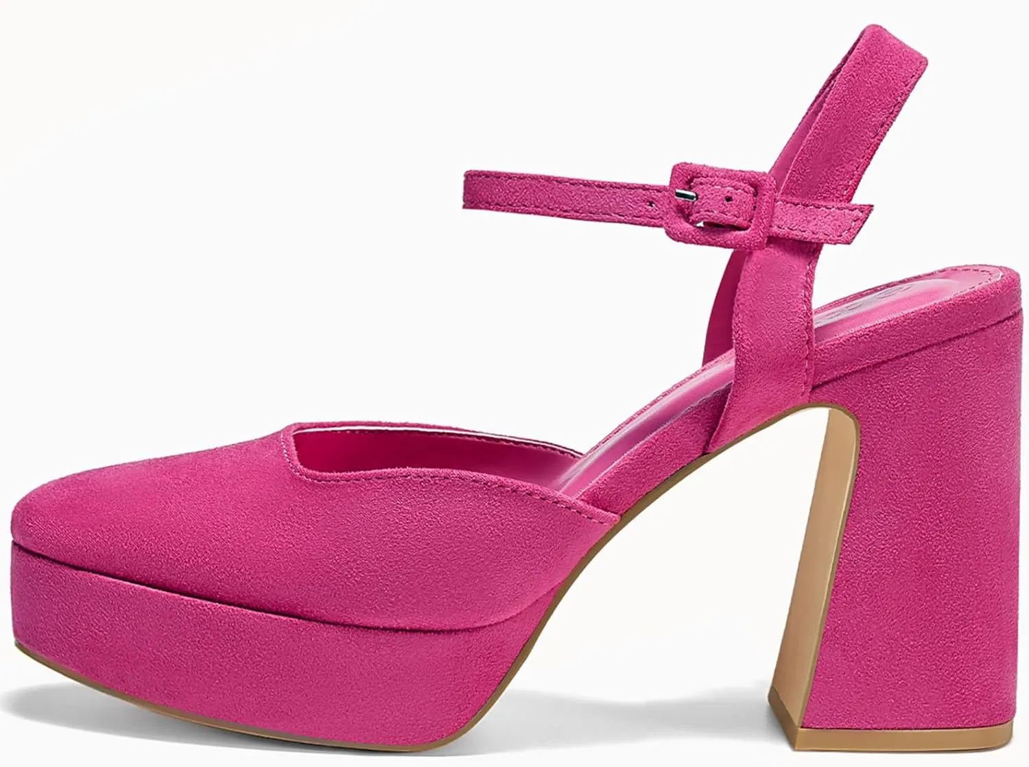 Coutgo Women's Chunky Platform High Heels Closed Toe Ankle Strap Pumps Wedding Party Dress Shoes