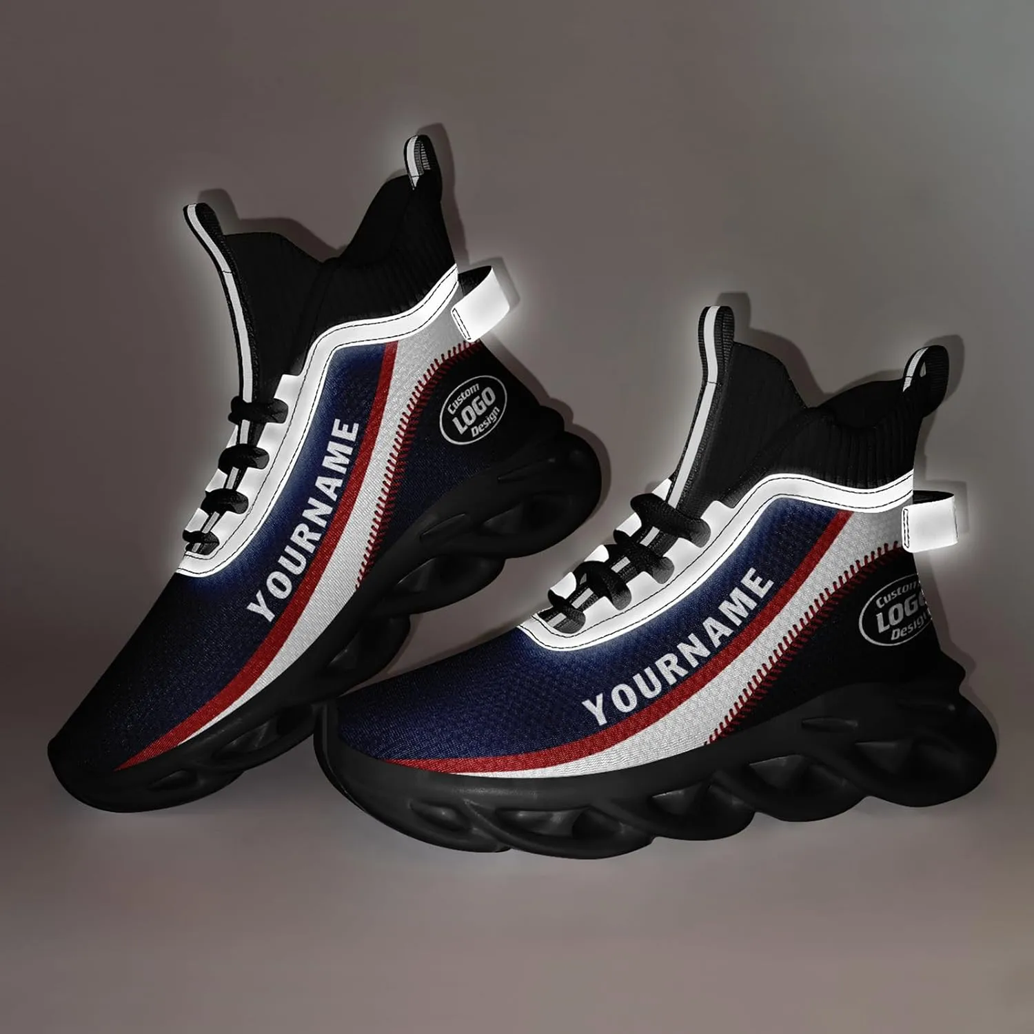 Custom Men Athletic Walking Running Tennis Shoes Fashion Women Hightop Breathable Lightweight Sneaker Unisex Baseball Shoes