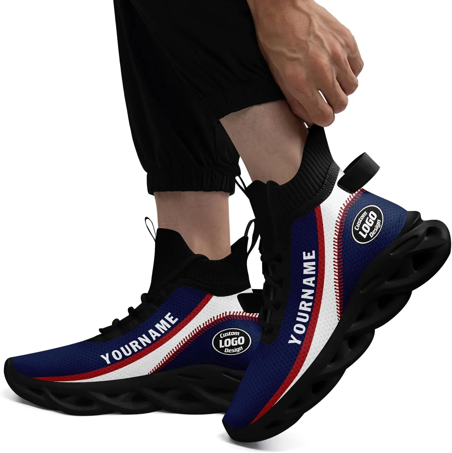 Custom Men Athletic Walking Running Tennis Shoes Fashion Women Hightop Breathable Lightweight Sneaker Unisex Baseball Shoes