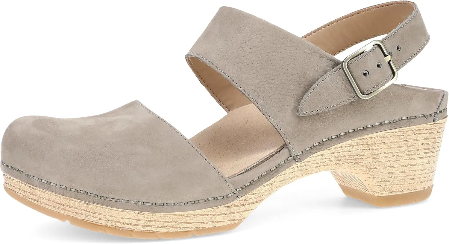 Dansko Lucia Closed-Toe Sandals for Women - Linings from Recycled Materials and Leather for Breathability- Lightweight Rubber Outsole for Long-Lasting Wear