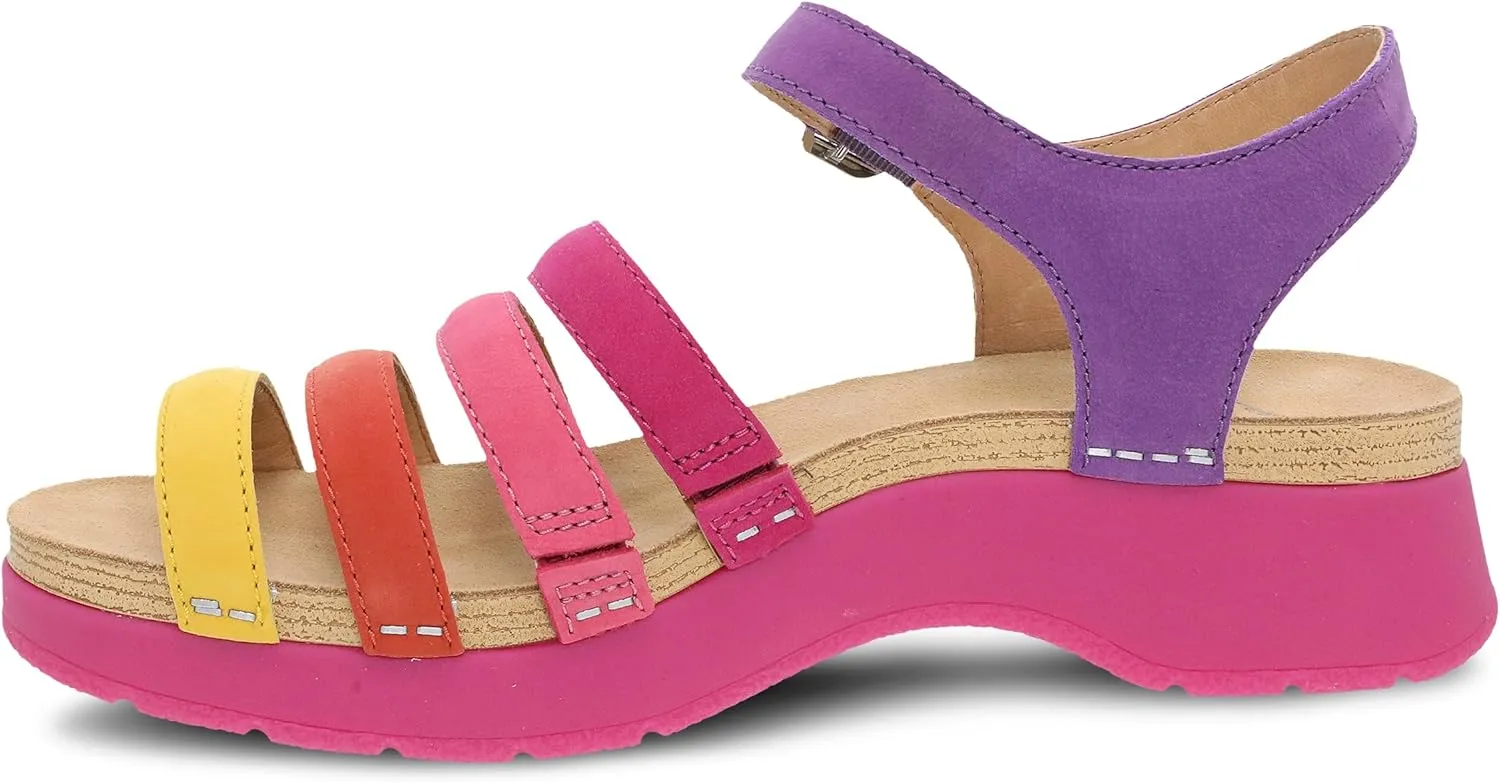 Dansko Roxie Strappy Sandal for Women - Colorful and Stylish Shoe with a Cushioned Footbed- All-Day Legendary Comfort