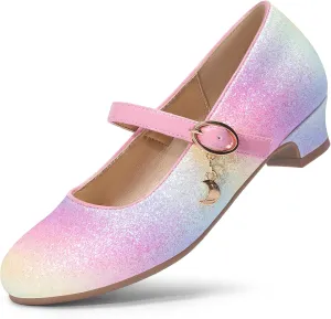 DREAM PAIRS Girls Mary Jane Low Heel Princess Flower Wedding Party Pump Dress Shoes