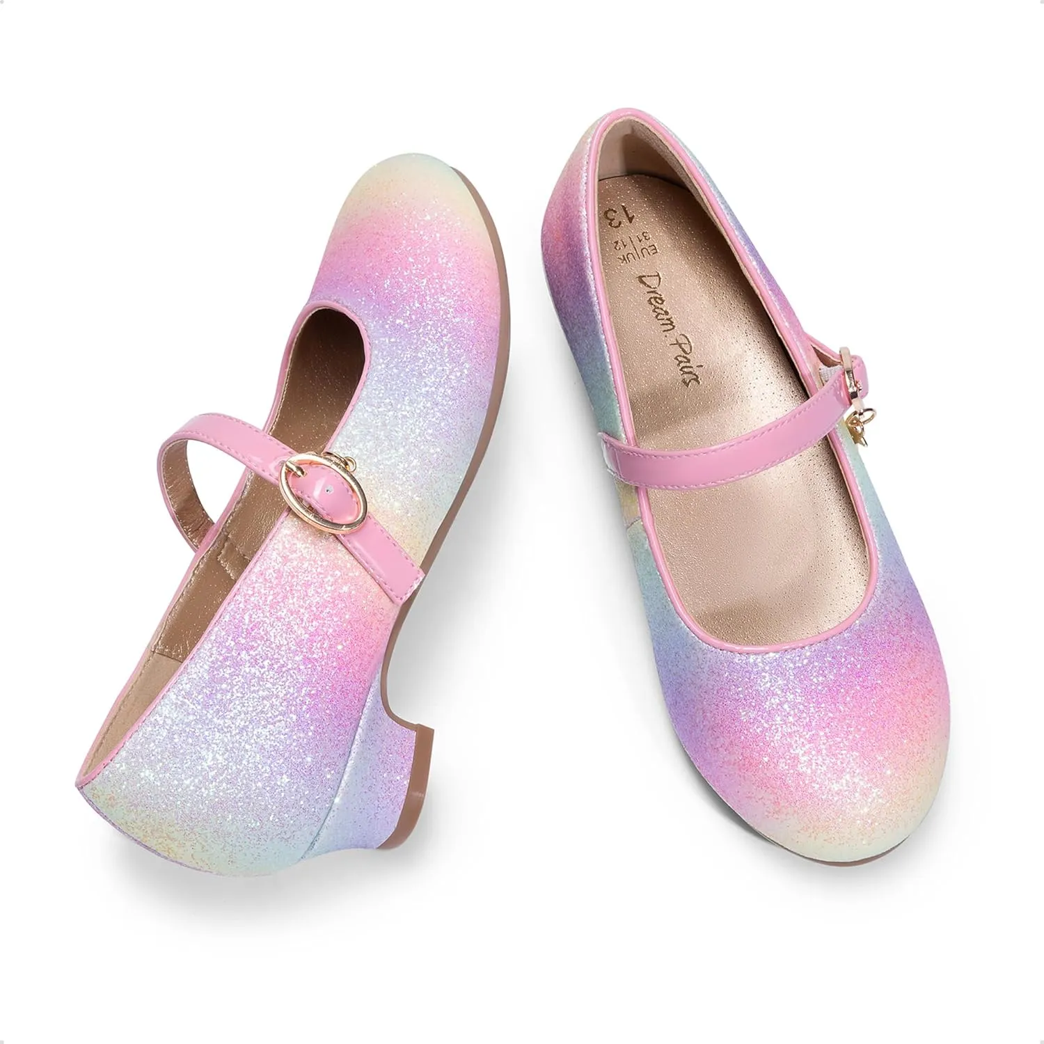 DREAM PAIRS Girls Mary Jane Low Heel Princess Flower Wedding Party Pump Dress Shoes