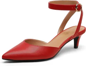 DREAM PAIRS Kitten Heels for Women Low Heel Dress Shoes Wedding Dress Closed Toe Pump Shoes