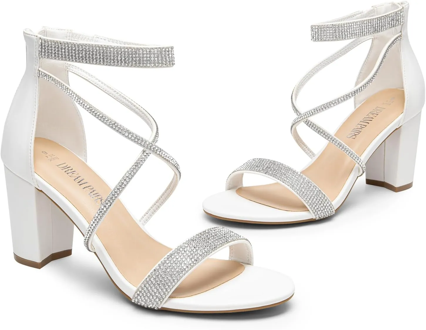 DREAM PAIRS Women's Chunk Low Heel Pump Sandals