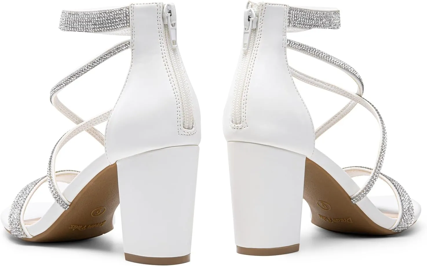 DREAM PAIRS Women's Chunk Low Heel Pump Sandals