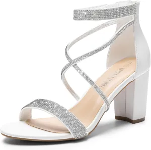 DREAM PAIRS Women's Chunk Low Heel Pump Sandals
