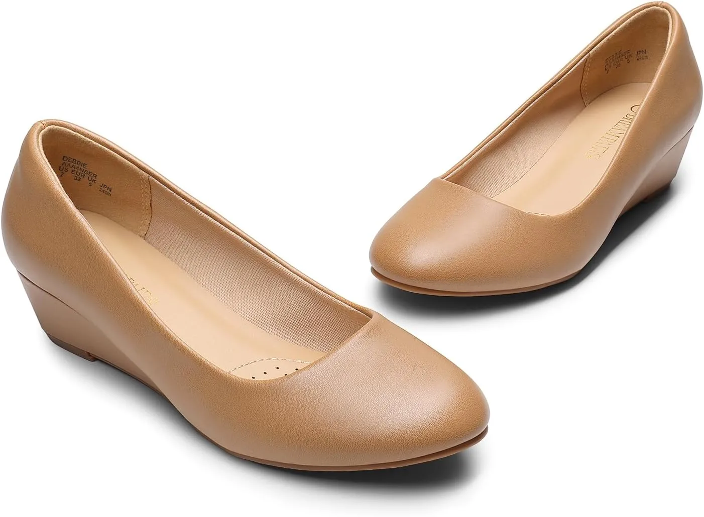 DREAM PAIRS Women's Debbie Mid Wedge Heel Pump Shoes
