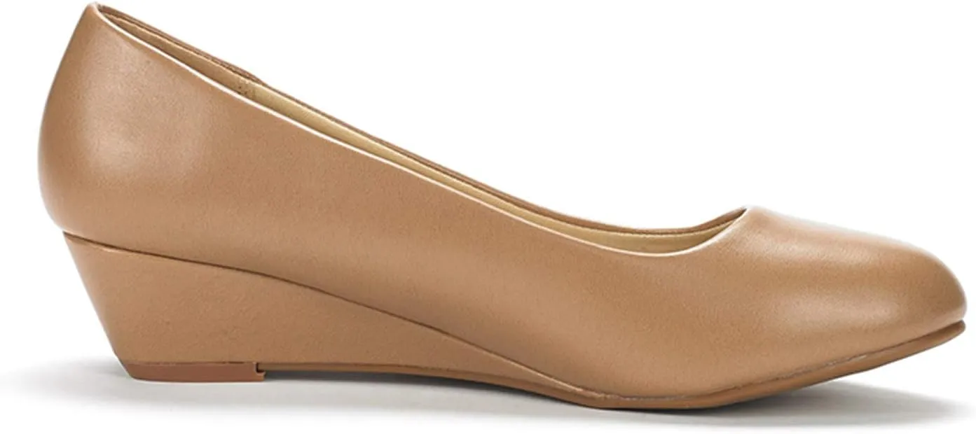 DREAM PAIRS Women's Debbie Mid Wedge Heel Pump Shoes