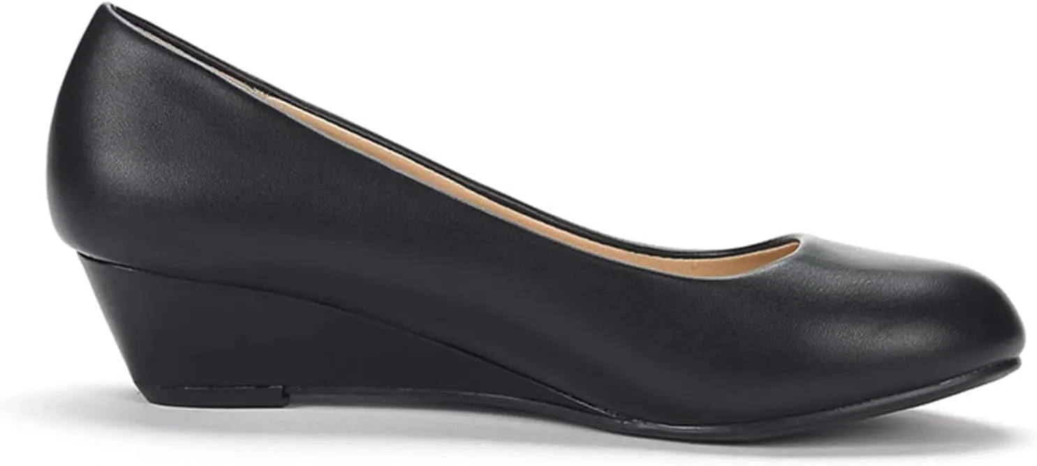 DREAM PAIRS Women's Debbie Mid Wedge Heel Pump Shoes