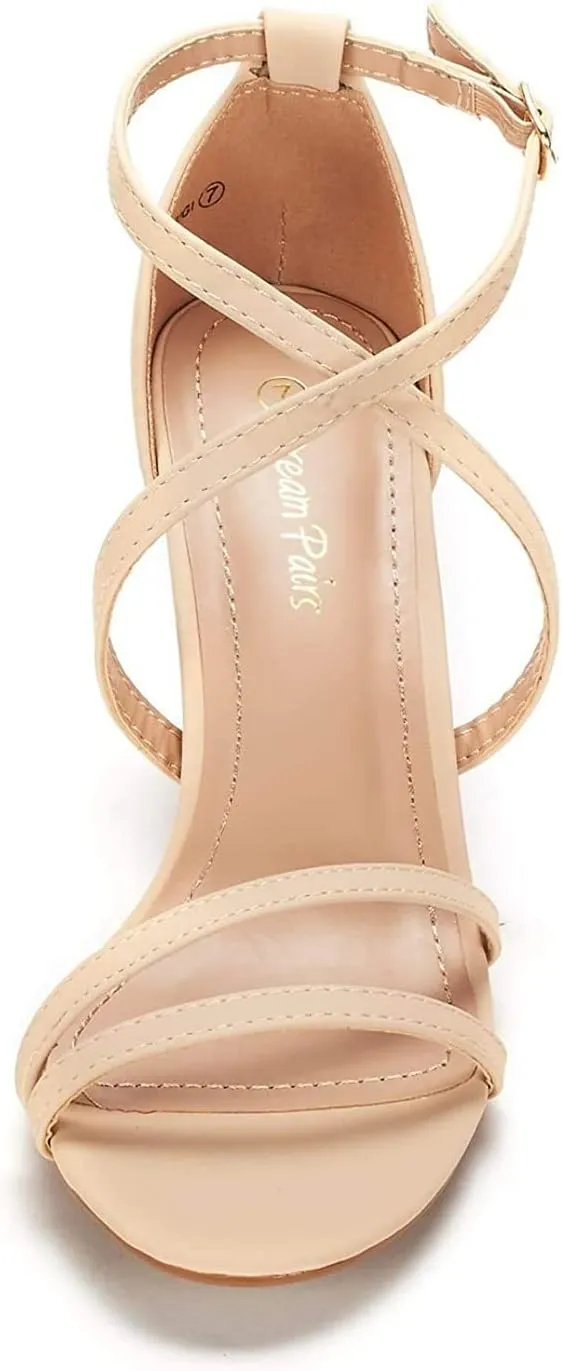 DREAM PAIRS Women's Gigi Fashion Stilettos Open Toe Pump Heel Sandals