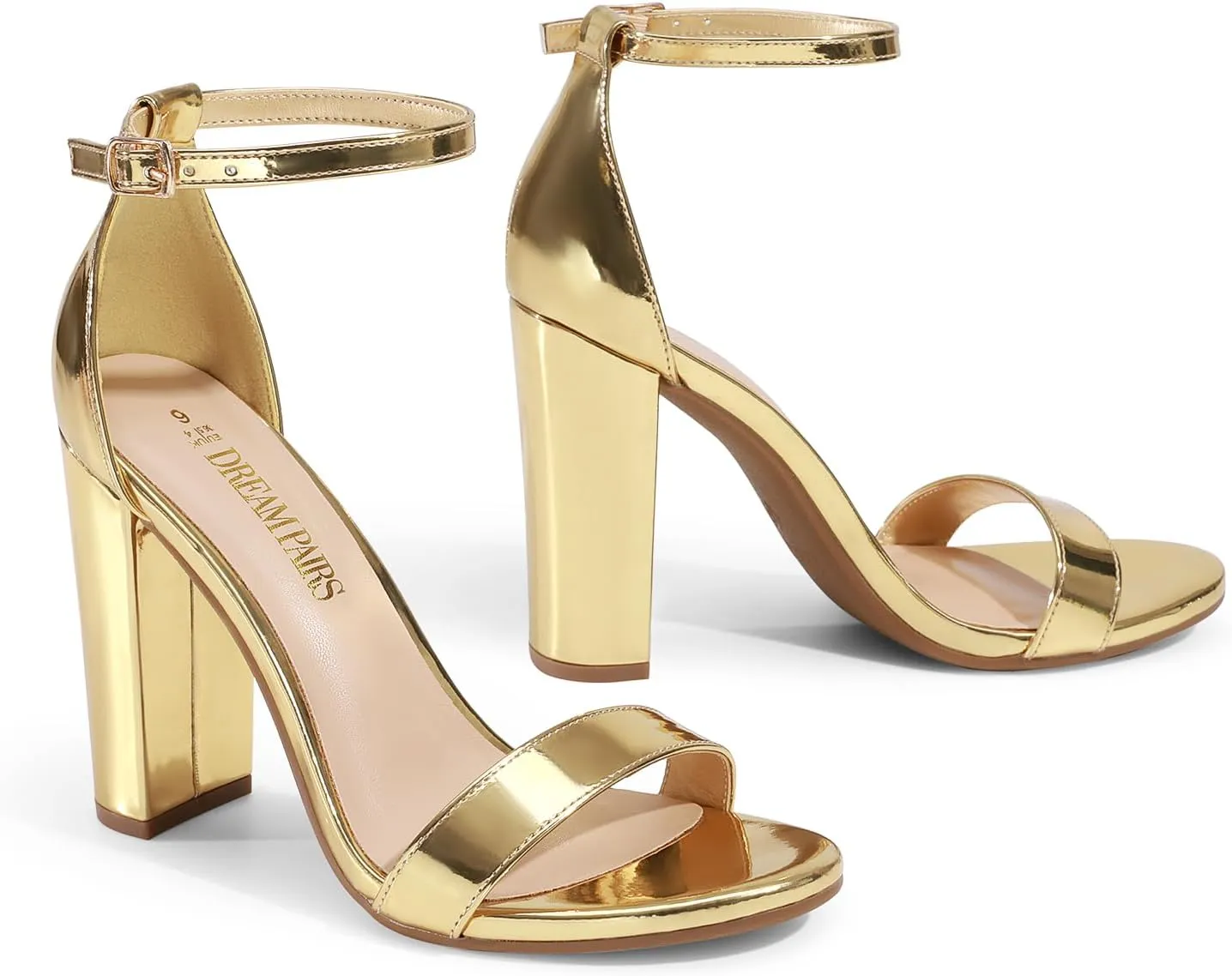 DREAM PAIRS Women's Hi-Chunk High Heel Pump Sandals