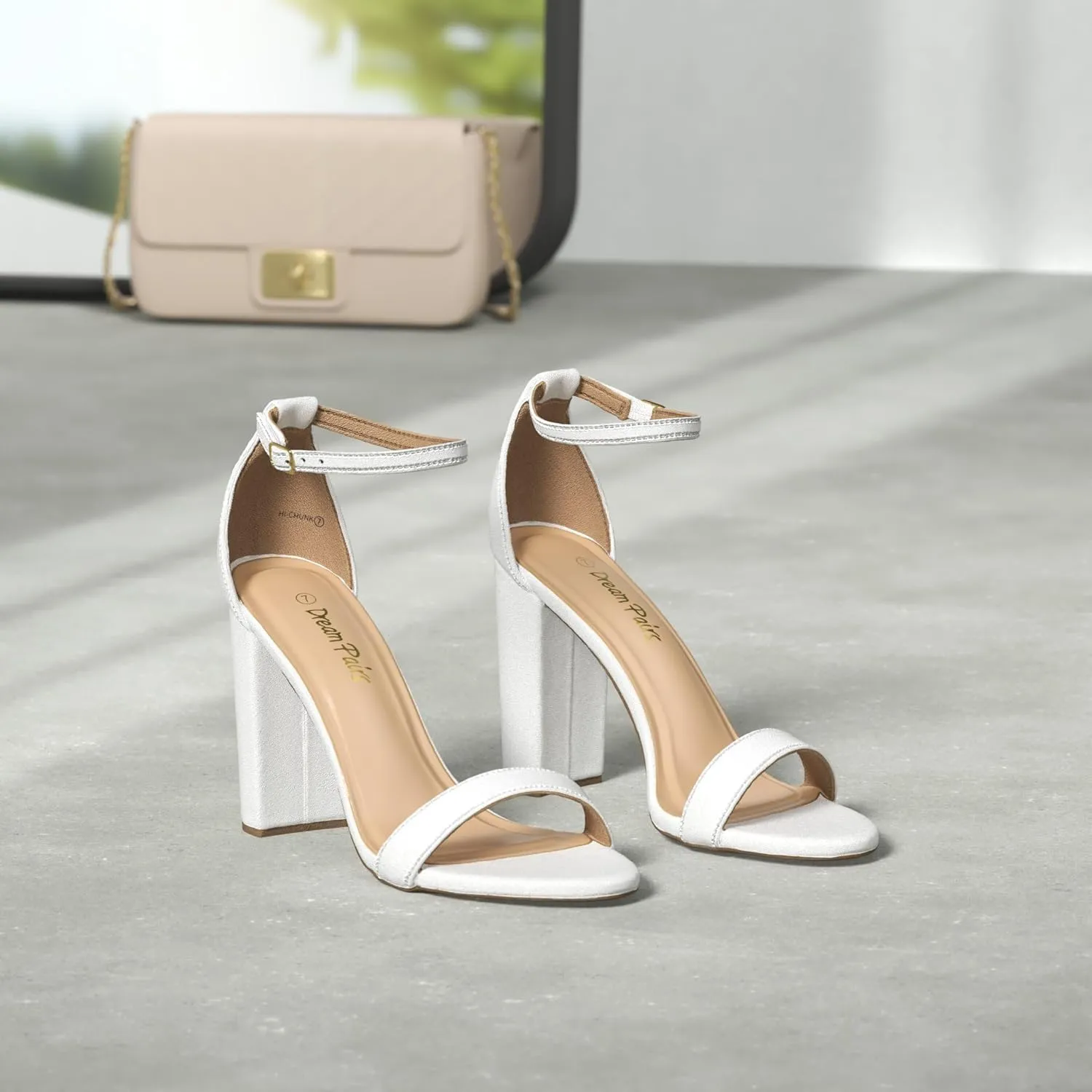 DREAM PAIRS Women's Hi-Chunk High Heel Pump Sandals