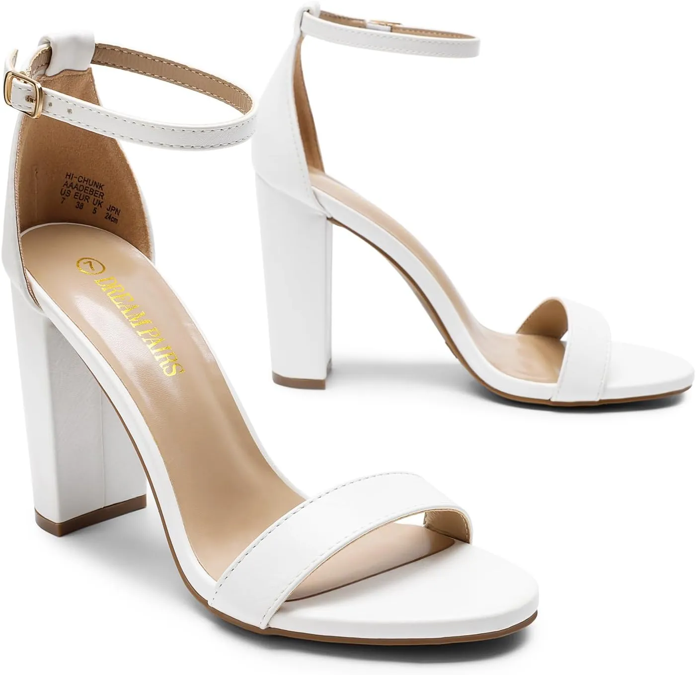 DREAM PAIRS Women's Hi-Chunk High Heel Pump Sandals
