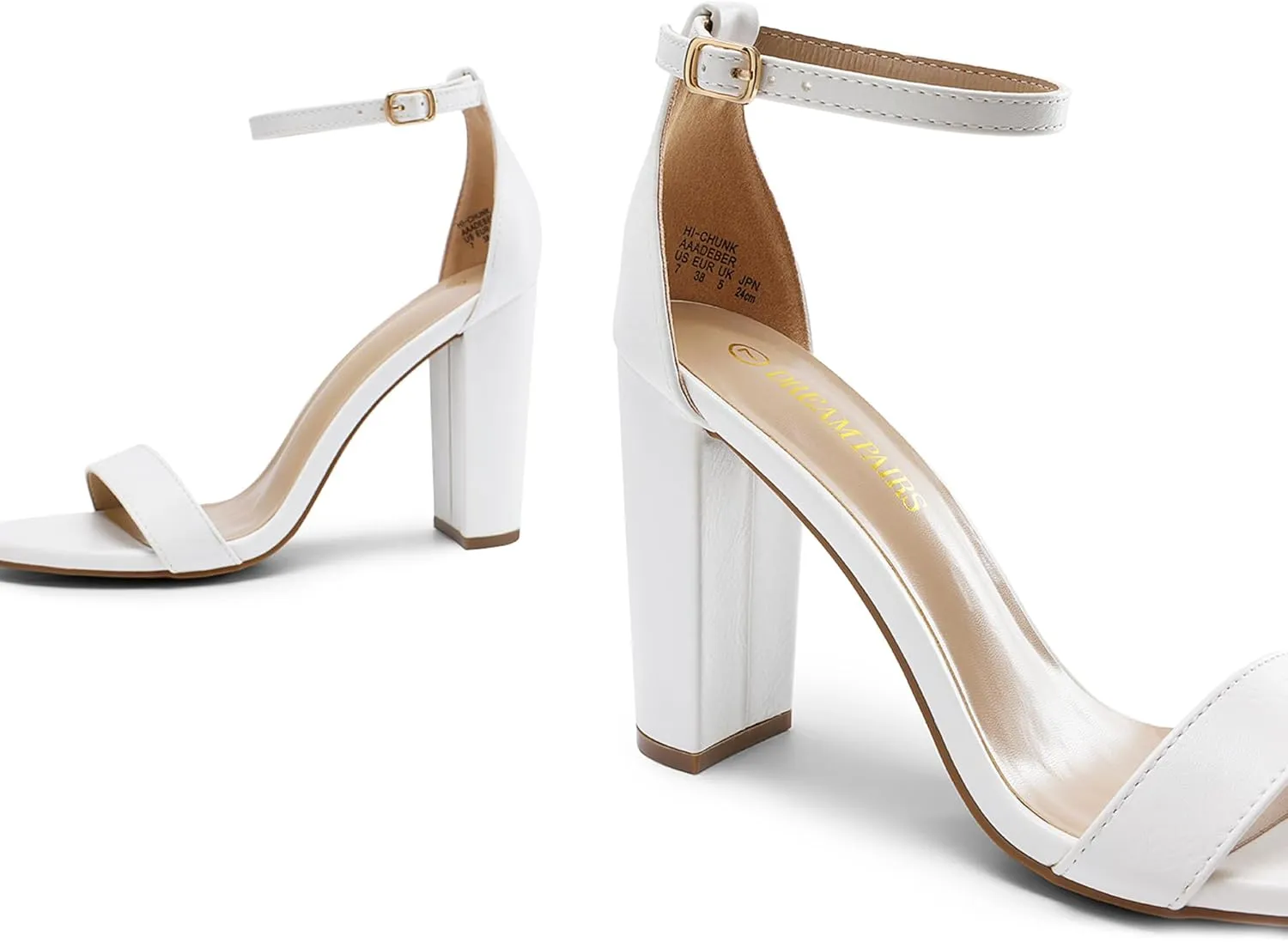 DREAM PAIRS Women's Hi-Chunk High Heel Pump Sandals