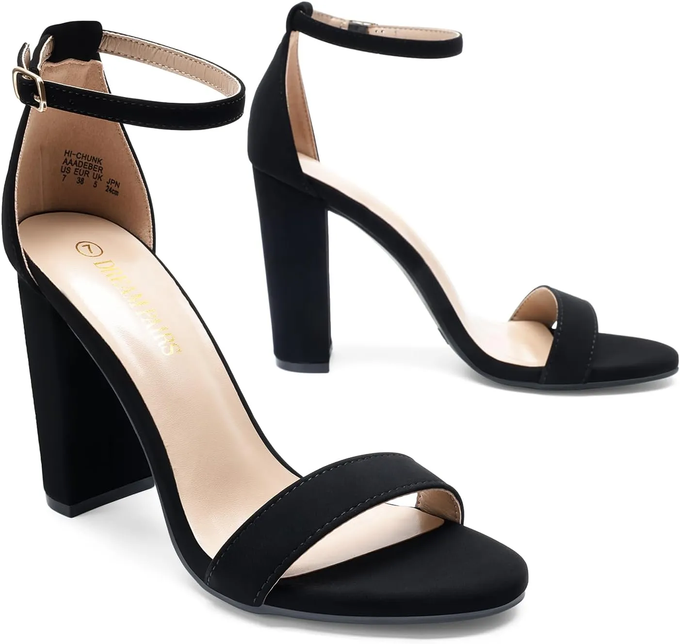 DREAM PAIRS Women's Hi-Chunk High Heel Pump Sandals