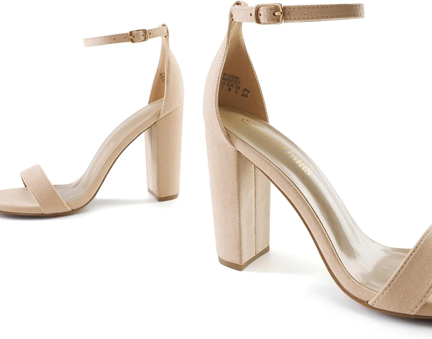 DREAM PAIRS Women's Hi-Chunk High Heel Pump Sandals