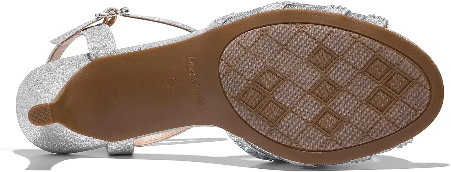 DREAM PAIRS Women's Nina Low Heel Pump Sandals