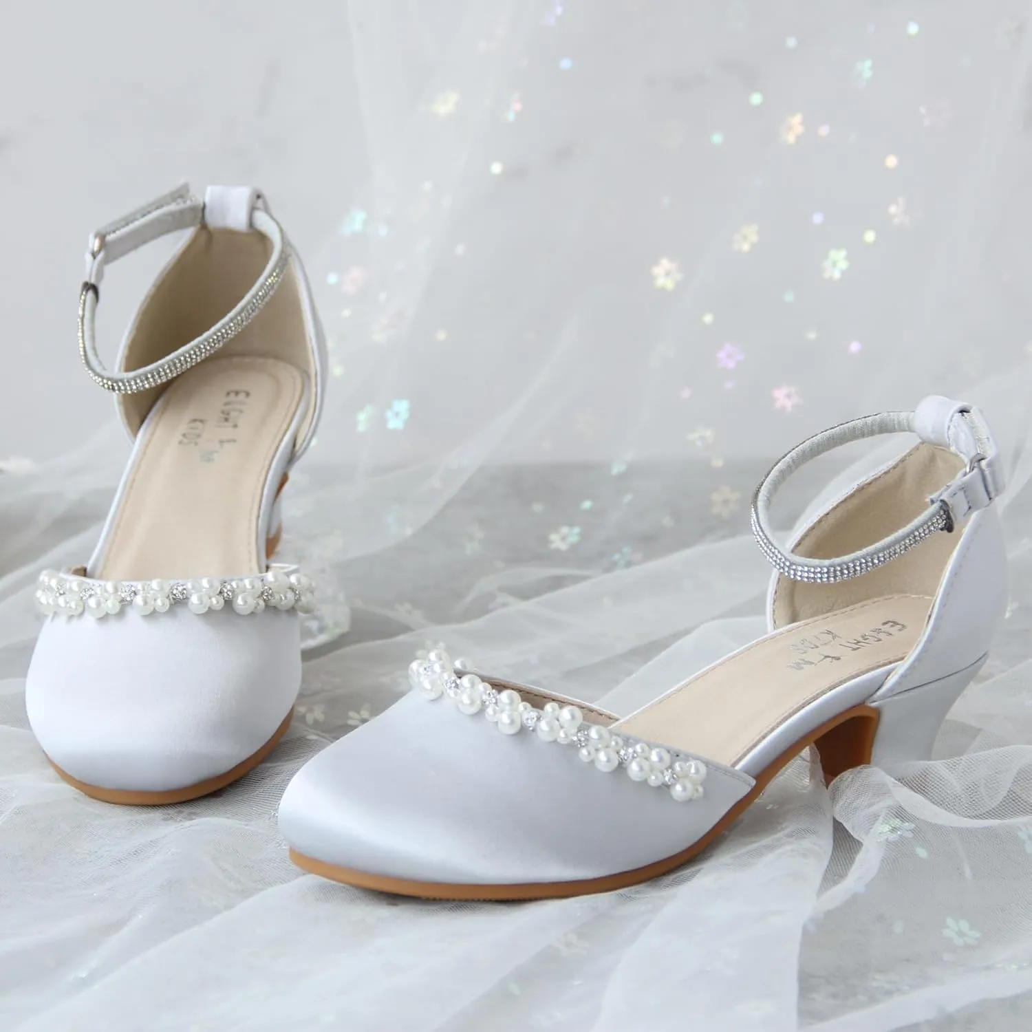 EIGHT KM Girls High Heels - Weeding Party Little Girl Heels Multi-Colored Ages 3-13 Years - High Heels for Girls & Kids - Wide Fit Toddler High Heels High Heels for Kids