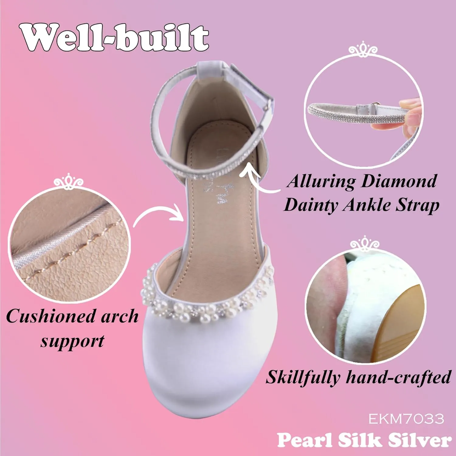 EIGHT KM Girls High Heels - Weeding Party Little Girl Heels Multi-Colored Ages 3-13 Years - High Heels for Girls & Kids - Wide Fit Toddler High Heels High Heels for Kids
