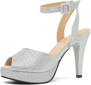 fereshte Women's High Heels Platform Sandals Ankle Strap Slingback Dress Sandal Pump Shoes