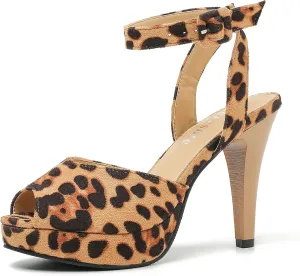 fereshte Women's High Heels Platform Sandals Ankle Strap Slingback Dress Sandal Pump Shoes