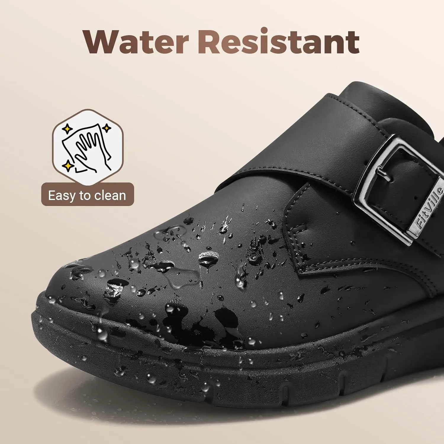 FitVille Extra Wide Diabetic Shoes for Men Swollen Feet Comfortable Casual Derby Dress Shoes for Men Wide Feet