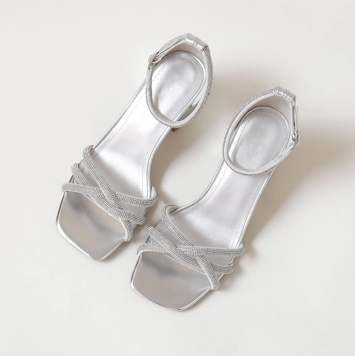 FRALOSHA Heel Sandals for Women Chunky heels Ankle Strap Open Toe high heels Summer Dress Heeled Sandal Wedding Shoes