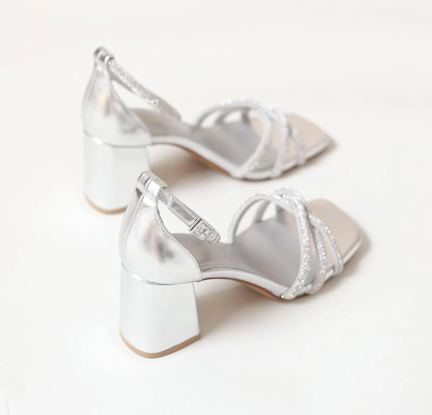 FRALOSHA Heel Sandals for Women Chunky heels Ankle Strap Open Toe high heels Summer Dress Heeled Sandal Wedding Shoes