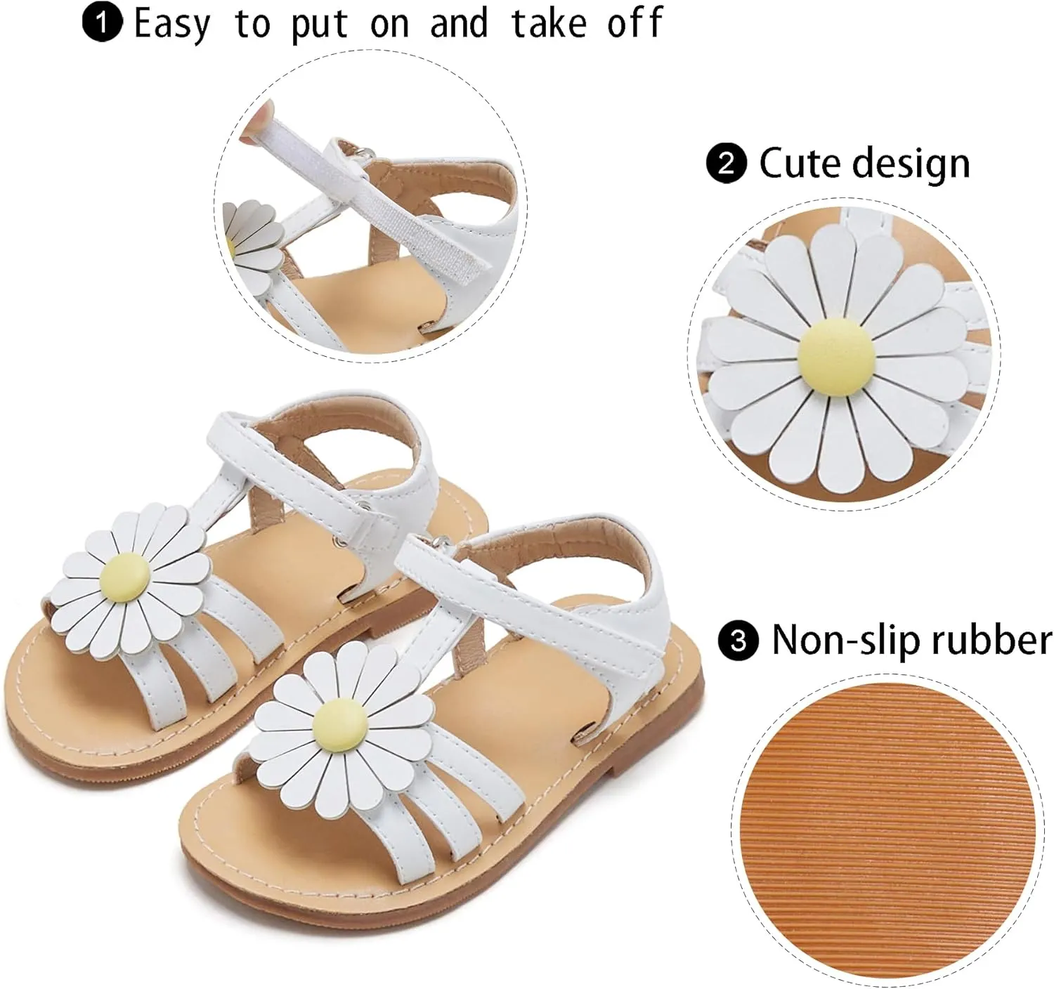 GINFIVE Toddler Girls Sandals Girls Toddler Sandals Little Girls Kids Shoes