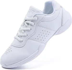 Girls Cheer Shoes White Youth Cheerleading Shoes Dance Athletic Training Breathable Dancing Lightweight Competition Comfortable Sport Sneakers